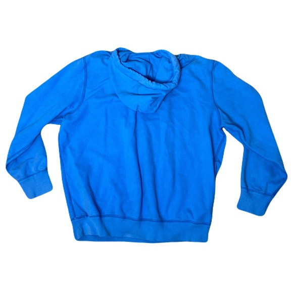 Y2K American Eagle Outfitters Blue Hoodie w/ Yellow Print Track Sweatshirt XXL - Picture 2 of 5